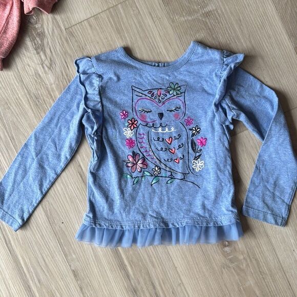 Little Lass Boho Hippie Tops, Patchwork, Owl Size 4T - Picture 4 of 6
